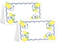 POP parties Capri Lemon Buffet Cards Place Cards - 12 Lemon Table Tents - Lemon Place Cards - Lemon