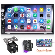 Máy Phát MP5 Bluetooth Âm Thanh Nổi Màn Hình Cảm Ứng Din Đôi 7010B 7 Inch Với Camera Lùi Và Bộ Điều 