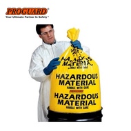 24 Pieces 120L Bio Hazardous Disposal Waste Garbage Yellow Plastic Bags c/w Cable Ties Hazard Bag HM