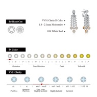 MINTYBOX 2.59ct S925 Sterling Silver Diamond Moissanite Drop Earrings for Women 18k Gold Plated Luxu