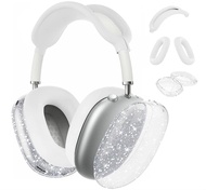 Silicone Airpods Max Case Cover, Apple Airpod Max Cover, Transparent Sparkle Case Cover White Set fo