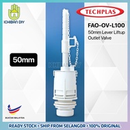 TECHPLAS 50mm Lever Liftup Outlet Valve FAO-OV-L100 Toilet Cistern Internal Pump Flush Replacement Spare Part Alat Ganti