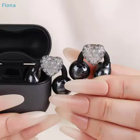 ☭Elegant Heart Shaped Headphone Rhinestones Buckles Clip On Attachment For FreeClip 1 2 Zircons Embe