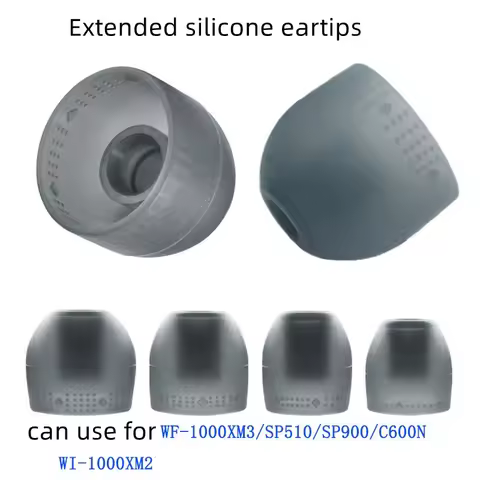 4 pair (L,M,S,XS) Extended silicone eartips for SONY WF-1000XM3 WI-1000XM2 earphone eartips C600N SP