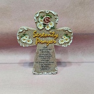 Christian Bible verse motif sitting cross decoration