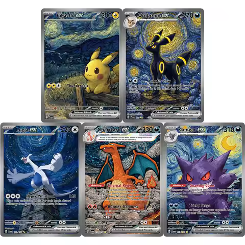 PTCG Collection Cards Charizard Gengar Lugia Pikachu Umbreon DIY PTCG Game Cards Shining Creativity 