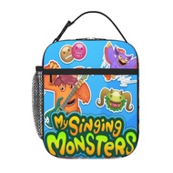 My Singing Monsters Kids lunch bag Portable School Grid Lunch Box Student with Keep Warm and Cold