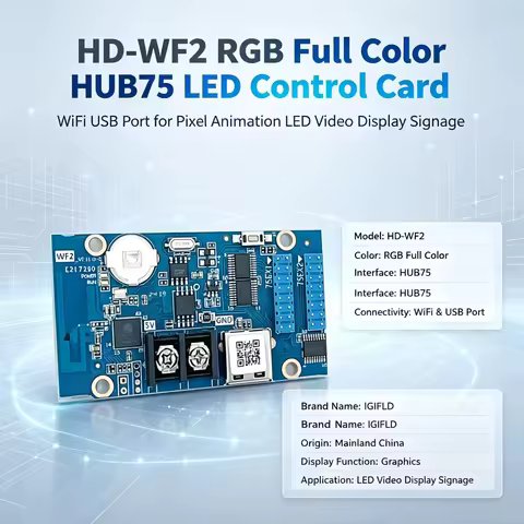 WiFi & USB Control Huidu HD-WF1 HD-WF2 HD-WF4 Full Color RGB HUB75 LED Display Controller Card Pixel