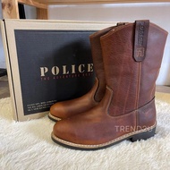 POLICE 91494 | Men High Cut Safety Work Boots - Steel Toe Cap, Steel Plate, Goodyear Welt, Genuine L