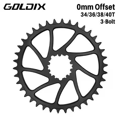 GOLDIX 0mm Offset Bicycle Chainring Narrow Wide Teeth 3-Bolt Direct Mount 34T 36T 38T 40T for SRAM 3