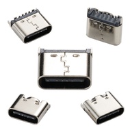 Usb-3.1 Socket Type-C Female Socket 6P Vertical Patch/Pin Terminal Connector 2 Fixed Pin 5.0H, 6.8H,