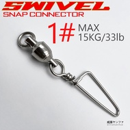 High Speed Trolling Connector Clips【#0-10】with Ball Bearing Swivel Snap Coast lock for Saltwater and