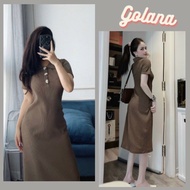 Extremely Personalized Honeycomb Embossed Bodycon Polo Dress (Big Size Available) (BD888)