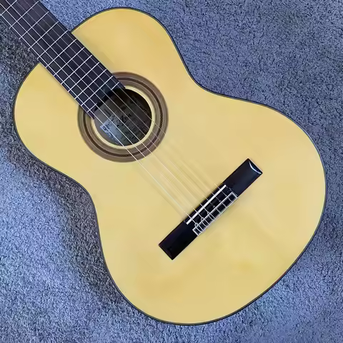 K079 39 Inch Japan ARIA Flamenco Classical Guitar Solid Top 19 Frets Taiwan New Sample Nylon String 