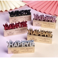 LILIN Happy Birthday metallic candle set, Happy Birthday candle/, Birthday candle