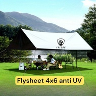 TENDA Flysheet 4x6 m, waterproof, anti-UV, tent roof 4x6 mtr PU3000mm