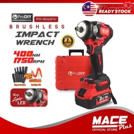 400NM PRODIY Brushless Impact Wrench 1750RPM 1/2 inch Cordless Driver Torque Powerful Impact Gun Scr
