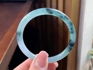 冰種翡翠天然翡翠玉鐲 A玉手鐲 玉鈪 • 冰種水墨丹青翡翠圓鐲