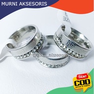 Murni Aksesoris. Cincin Pria dan Wanita Cincin Tauhid Islami Lafadz Premium Diamond Permata Silver P