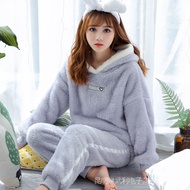 Winter Thick Warm Flannel Pajamas Sets For Women Sleepwear Home Clothing Pajama Home Wear Pyjamas Se