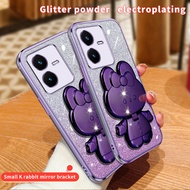 For Vivo Y22 / Y22S Case Shockproof Electroplated Back Cover For Vivo Y22 Y22S Stand Phone Casing