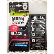 Biore Pore Pack 1'S ● Men ● Black ● Biore T Zone ● Removes Blackhead Instantly