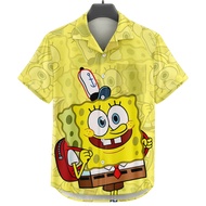 KEMEJA GOKS S-5XL Men's and Women's Oversized Printed Shirt 969 SPONGEBOB SCHOOL