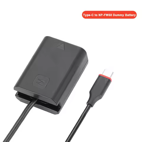 Type C to AC-PW20 NP-FW50 Dummy Battery DC Power AC Adapter for Sony A7R A7m2 A7rm2 A7sm2 RX10 M2 M3