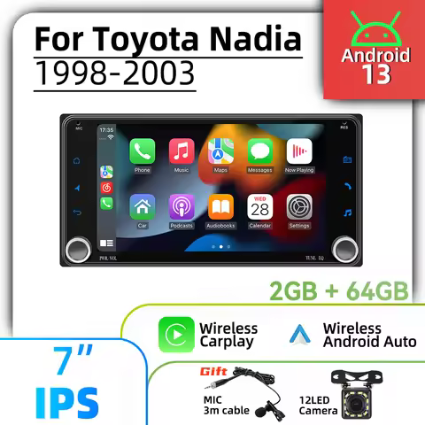 Car Multimedia 7" Screen Stereo for Toyota Nadia 1998-2003 Wireless Carplay Autoradio 2 Din Android 