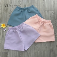 Big size A-line shorts with wide leg, elastic waist, form-fitting foam tube - Q15