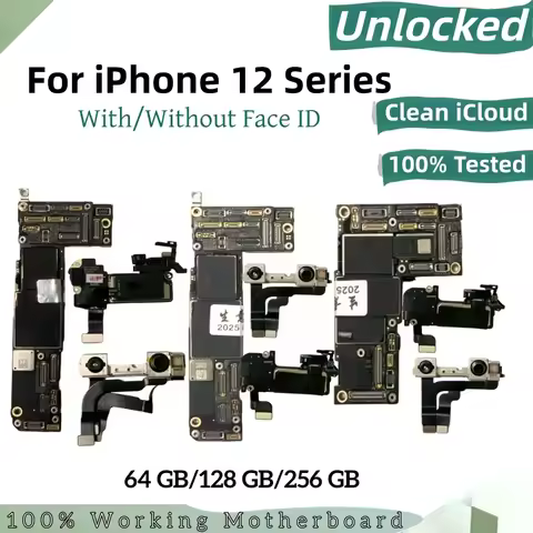 Fully Unlocked Main Board For iPhone 12 Pro Max 12Pro Motherboard Clean ICloud With/Without Face ID 