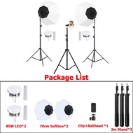 Cellphone ไลฟ์สด 85W/300W ไฟไลฟ์สด สตูดิโอถ่ายภาพ ไฟต่อเนื่อง ไฟสตูดิโอ ไฟถ่ายรูป 70cm Softbox Studi