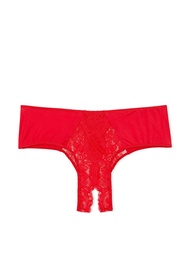 Very Sexy Lace Trim Cheeky Panty with T-Back Detail, Women's Underwear, Lipstick Ouvert (S)