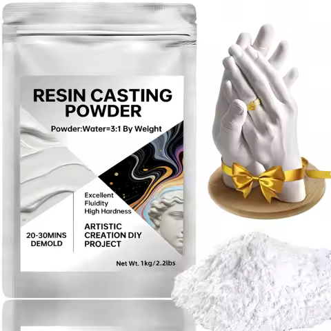 White Resin Casting Powder – High-Strength, Bubble-Free Fine Plaster for Jewelry, DIY Crafts & Art M