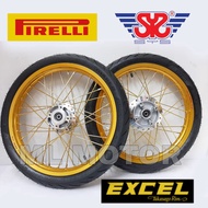 Y125Z Takasago Excel Asia Gold Alloy rim 160x17, Racing Boy Lidi Gold, Hub Gantang Chrome, Tyre Complete Set