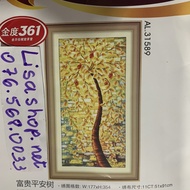 Embroidered painting GOLDEN MONEY TREE 51x91cm not yet embroidered 31589