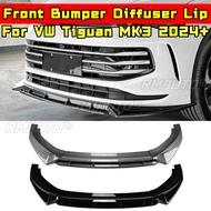 For VW Tiguan MK3 2024+ Body Kit Front Bumper Spoiler Front Bumper Lip Diffuser Splitter Protector C