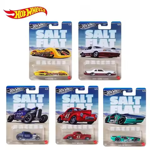 Hot Wheels HRT81 Salt Flat Racers Mercedes Porsche Alloy Cars Set 1:64 Diecast Model Vehicles Silver