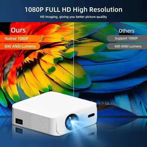 Feilimud L9 1080P projector 800ANSI lumens ultra-high brightness Android version contrast 15000:1 ho