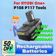 4000/6000/8000mAh Rechargeable Li-ion Battery for RYOBI One+ P108 P117 Handheld Cordless Electric Dr