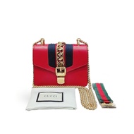 sling◈♂✟[30% off instant shot] [95 new] Gucci Gucci Serbian bag Ladies red one-shoulder messenger ba