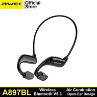 Awei A897BL Air Conduction Earbuds Bluetooth 5.3 Earphone HiFi Stereo Sports Headphones with Mic Long Battery Life