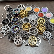 Foreign Trade Car Modification Simulation Wheel Hub Shape Metal Personality Keychain Ornaments in St