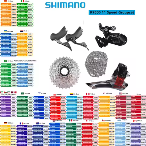 Shimano 105 R7000 Groupset 2x11 Speed ST+FD+RD+CS+CN 11-25T 11-28T 11-30T 11-32T 11-34T For Road Bik