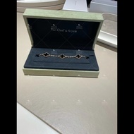 【Pawnable】 (Vca)Van Cleef Van Keyabao Alhambra Black Agate Pork Belly Bracelet