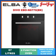 [Seller's Own Fleet] ELBA DIVO EBO-N6770(BK) Built-in Oven I 7-Function I 67L