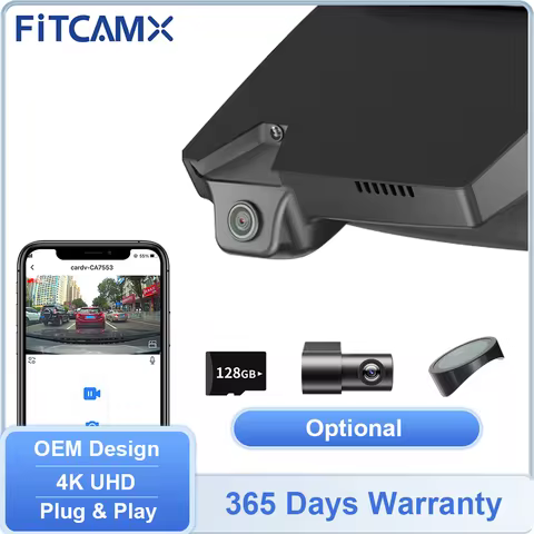 4K Camra / 2160P Front 1080P Rear Driving Recorder for Hyundai Kona N Electric EV, FITCAMX Factory S