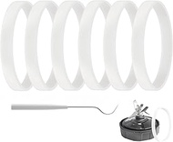 6 Pack Rubber Gaskets Replacement Seal White （3.94 inch）O-Ring for Nutri Ninja Blender Replacement f