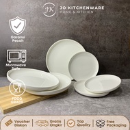 Jo Kitchenware Premium White Ceramic Round Concave Plate POLOS Diameter 18.5cm & 26cm | Hotelware ae