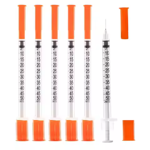 100Pcs/Box 0.5ml 31G*8mm insulin Syringe With Needle Diaposable Sterilized Individually Wrapped inje